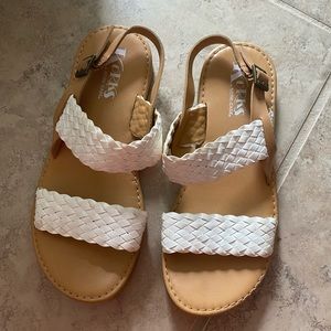 white braided sandals